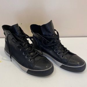 All Saints Osun Hightop Leather Sneakers: Black